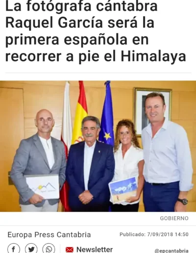 NOTICIAS-PRENSA-RAQUEL-GARCIA-EXPEDICIONES-Trail Himalaya Nepal - Europa Press