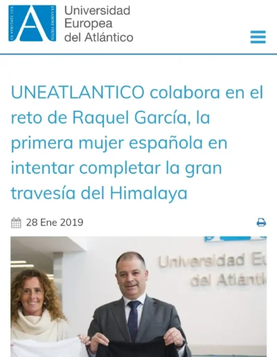 NOTICIAS-PRENSA-RAQUEL-GARCIA-EXPEDICIONES-Trail Himalaya Nepal - Universidad Europea del Atlantico